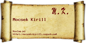 Mocsek Kirill névjegykártya